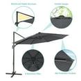 thumbnail image 3 of FLAME&SHADE 10ft Outdoor Round Patio Cantilever Umbrella for Beach Garden Patio and Lawn,Anthracite, 3 of 5