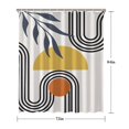 thumbnail image 5 of Orange Boho Geometric and Plant Pattern Shower Curtain 72"x84" ,Bathroom Decorative Shower Curtains Set with 12 Hooks,Modern Waterproof Washable Shower Curtain, 5 of 6