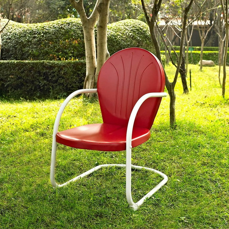 Distressed red metal chairs sale