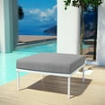thumbnail image 3 of Harmony Outdoor Patio Aluminum Ottoman White Gray, 3 of 5