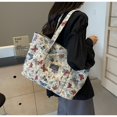 thumbnail image 4 of High end and large capacity canvas bag for women 2025 new fashionable commuting tote bag for women ins student class bag, 4 of 8