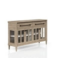 thumbnail image 3 of 63.5 In. Package Depth Buffet With And Adjustable Shelf 35 Height Glass Cabinet Doors Solid Wood, 3 of 4