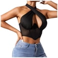 thumbnail image 1 of Fashionable Mesh Lingerie Bustier With Adjustable Neck Tie And Support, 1 of 4