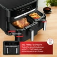 thumbnail image 3 of T-fal XXL Dual Air Fryer, 11.6 Quart, 7 in 1 cooking programs, dual basket air fryer, airfryer, extra crisp, roast, bake, reheat, dehydrate, sync mode, Dishwasher Safe components, Black, 3 of 9