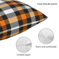 thumbnail image 3 of Wukai Orange Plaid Premium Polyester Fleece Pillow Covers with Hidden Zipper Closure,Luxuriously Soft and Durable-18"x18", 3 of 7