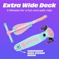 thumbnail image 2 of Skidee Kick Scooters for Kids, Adjustable Height, Foldable, LED Lights, Rear Brake, Ages 2-12, Marshmallow, 2 of 6