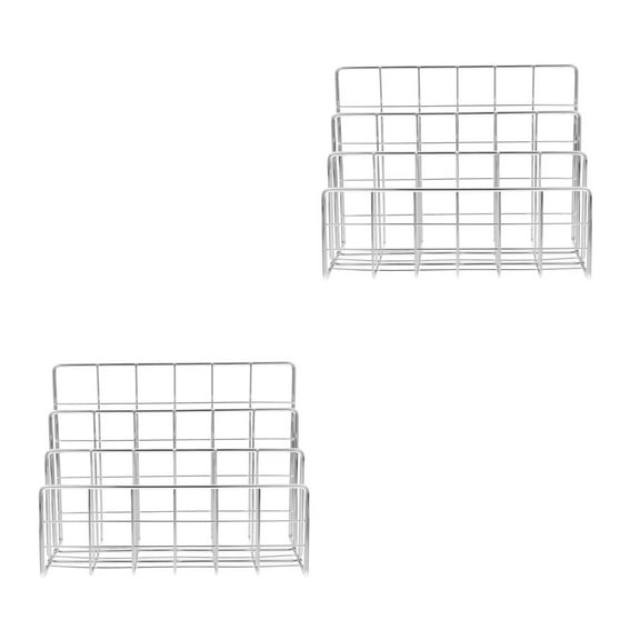 MLINS 2pcs Desktop Mail Organizer Receipt Holder Organizer Desk Paper Organizer File Folder Holder Desktop Book Organizer Holder Shelf