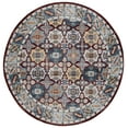 thumbnail image 2 of SAFAVIEH Bayside Jarvis Oriental Polyester Machine Washable Area Rug, Blue/Red, 6'7" x 6'7" Round, 2 of 12
