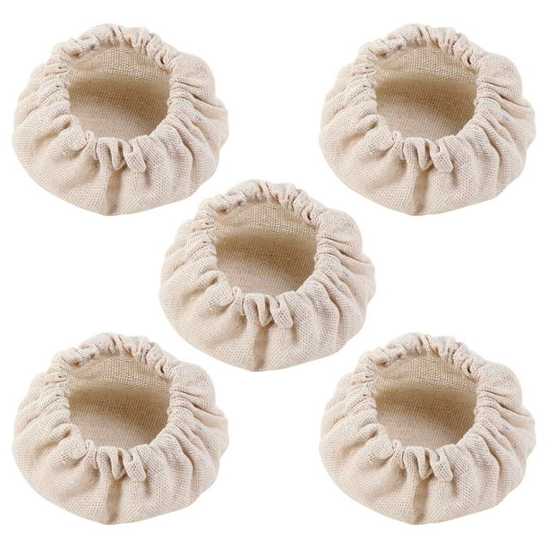 Fiudx Tapas para Frascos de Fermentación, Diseño de Tela Reutilizable, Bordes Elásticos para Un Ajuste Seguro, Versátiles para Masa Madre y Kombucha, Ecológicas y Duraderas, Juego de 5 Piezas, Tamaño