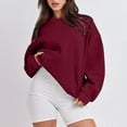 thumbnail image 4 of 2026 ! JINMGG Fall Winter Long Tops for Women, Womens Plus Size Fashion Women Comfortable Casual Pocket Color Long Sleeve Round-Neck Blouses T-Shirt Tops, 4 of 8