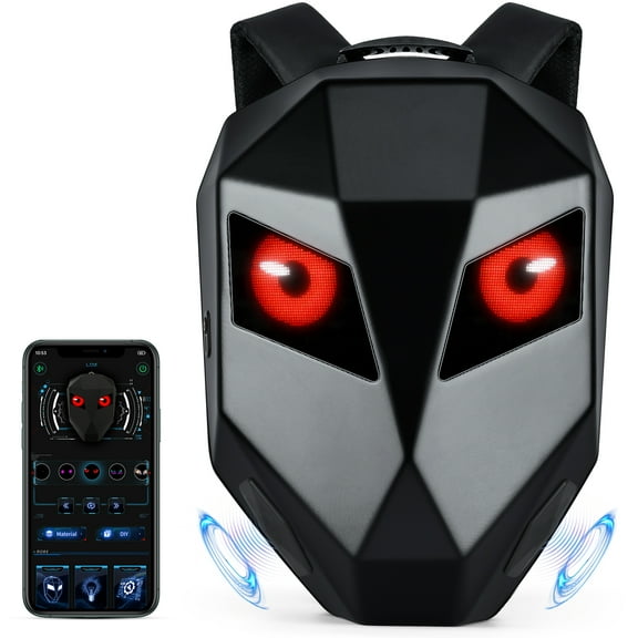 Gelrova LED Motorcycle Backpack, Hard Shell DIY Waterproof, Large 19 Inch, Suitable for Adults