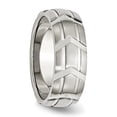 thumbnail image 4 of Auriga Stainless Steel Brushed and Polished 8 mm Grooved Band for Women Size 8.5, 4 of 6