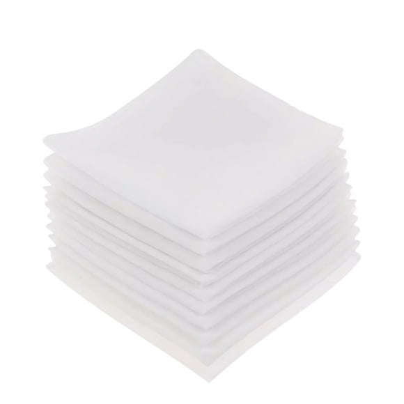WIFKLSIIPG 10 Pack Classic Hankies Pocket Square Towel White Men's Handkerchief 11 X 11 Inch