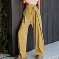 thumbnail image 2 of Lmnyox Fashion High Waist Pants for Women Wide Leg Drawstring Trousers with Pocket Summer Trendy Palazzo Pants, 2 of 7