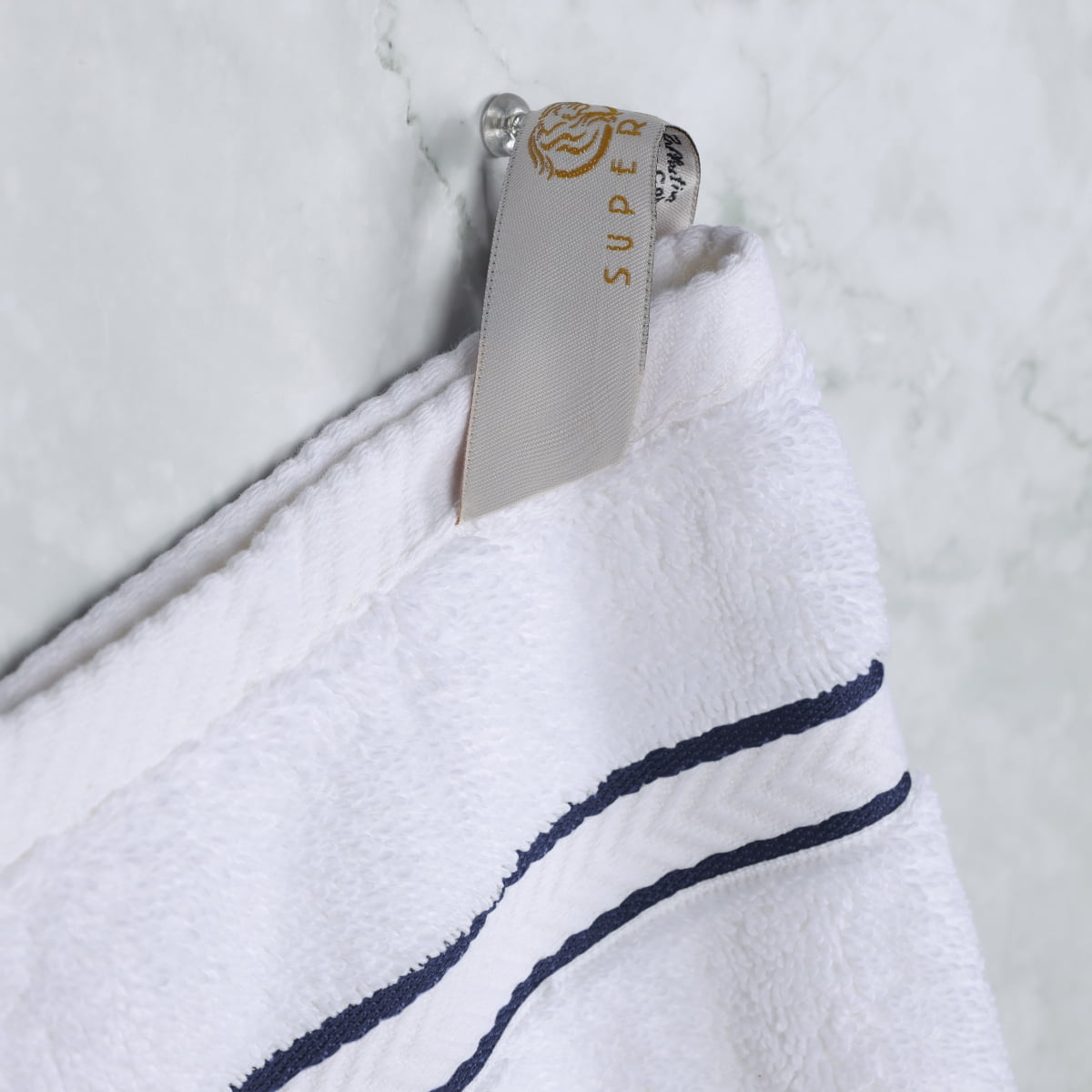 Superior Turkish Cotton Ultra-Plush 6-Piece Navy Blue Towel Set