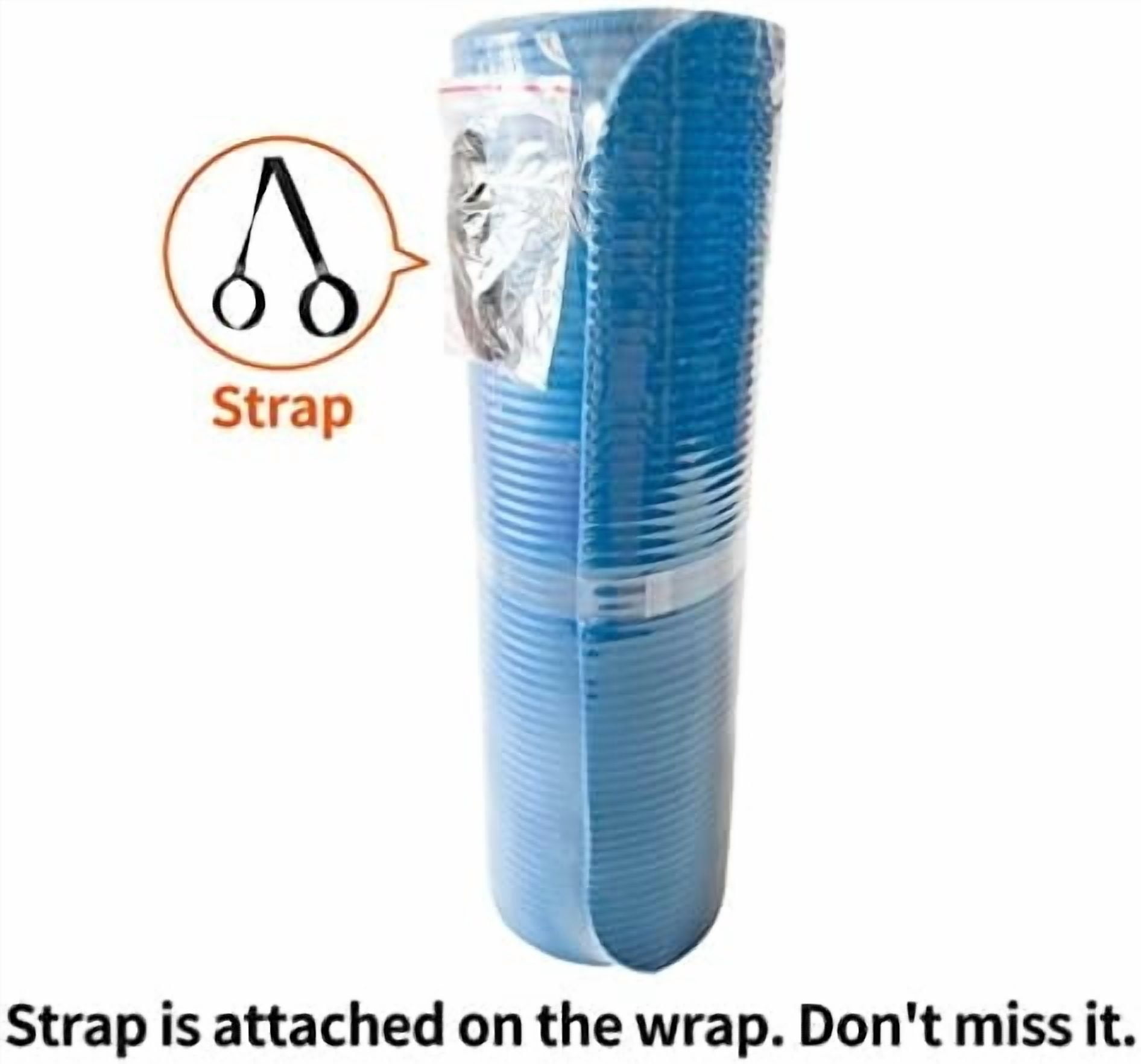 Basics Extra Thick Exercise Yoga Mat with Carrying Strap Blue,1/2 Inch