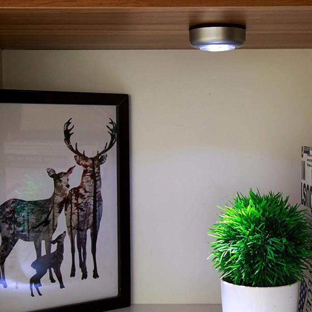 "Fashion Wall Light Kitchen Cabinet Closet Lighting Sticker Tap Touch Lamp( 3 Led ) ( Not Included Battery) "