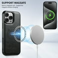 thumbnail image 4 of Dteck 2 in 1 Detachable Magnetic Wallet Compatible with iPhone 16 Pro Max Case with Card Holder Faux Leather Men Women Kickstand Compatible with MagSafe Accessories, Black, 4 of 9