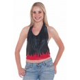 thumbnail image 1 of Womens Red Flame on Black Halter with Fringe - Medium, 1 of 1