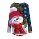 thumbnail image 4 of Puntoco Mujer Moda Suelta Manga Larga Cuello Redondo Blusa Navidad Impresión Camiseta tops Puntoco Puntoco-3258, 4 of 5