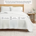 thumbnail image 6 of Honeycomb Waffle Garment Washed 3-Piece Cotton Quilt Set, Full/Queen, White, 6 of 7