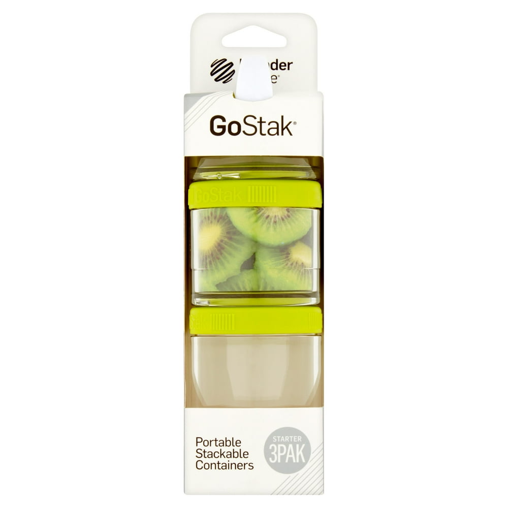 Blender Bottle GoStak Starter 3Pak Portable Stackable Containers, 3
