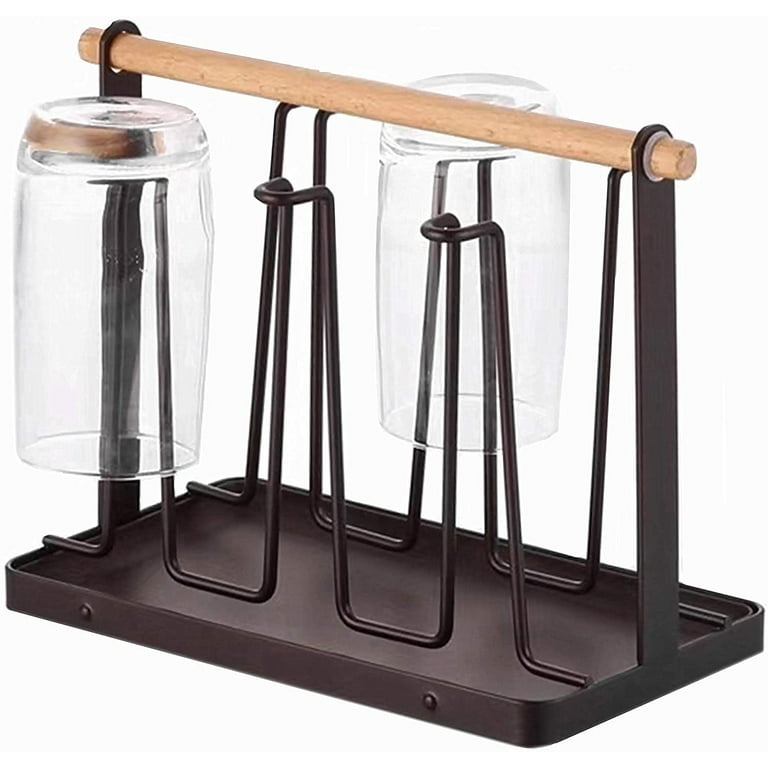 Cup Drying Rack Stand 6 Cup Metal Drainer Holder Rack Sports Bottle Drainer