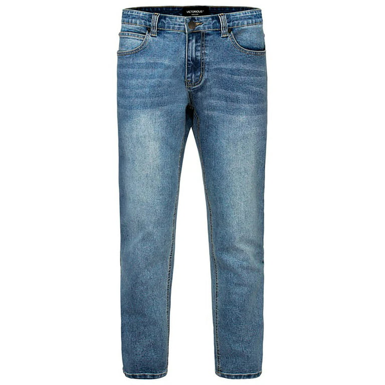 Metode perler Bred vifte Victorious Men's Basic Loose Fit Denim Jeans DL1007 - Classic Blue - 42/30  - Walmart.com