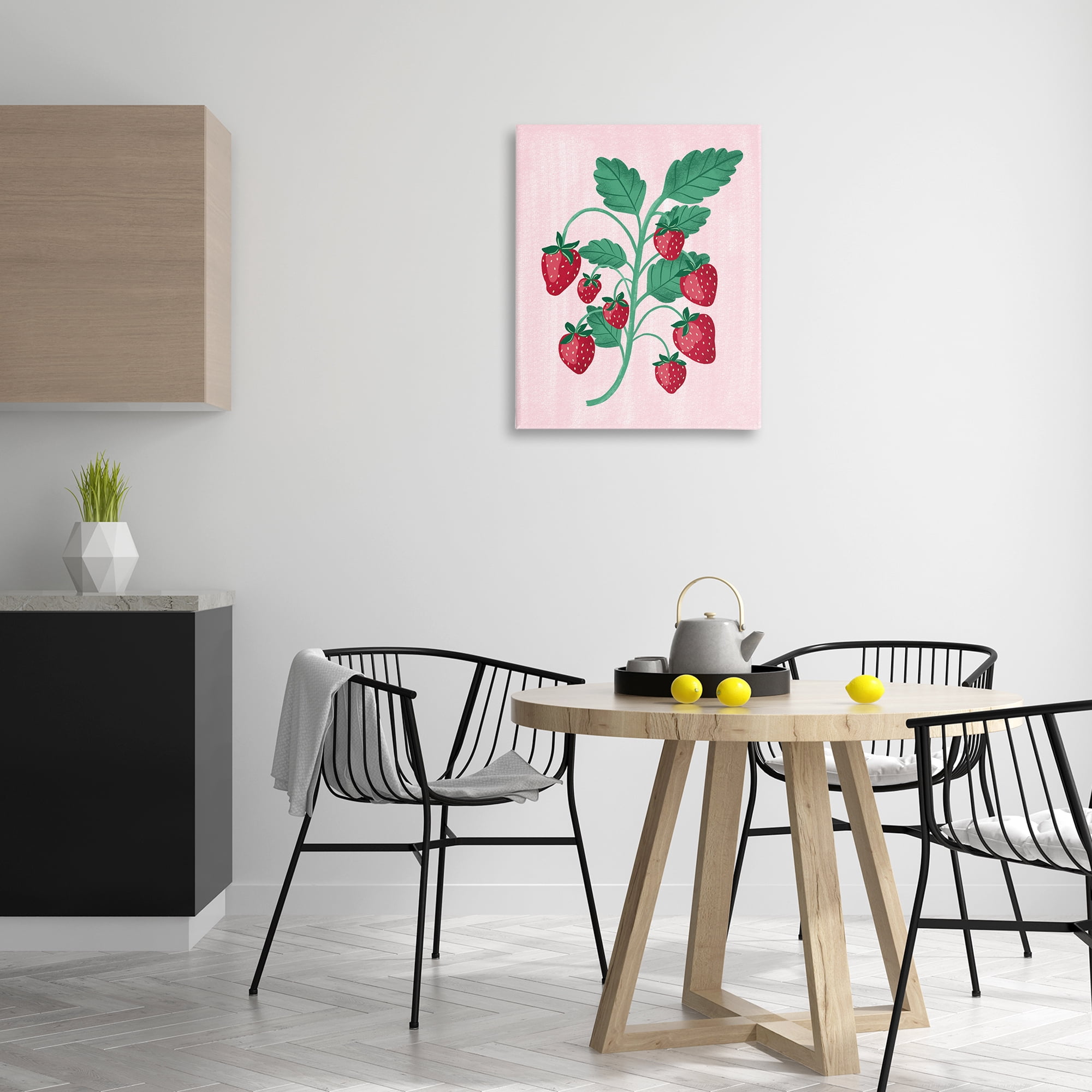 Stupell Industries Fresh Strawberries Branch Food & Beverage Painting Wrapped Canvas Art Print Wall Art, 24 x 30