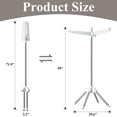thumbnail image 4 of Yalumo Clothes Drying Rack Foldable, 62 Inch Laundry Drying Rack with3 Rotatable Arms for 27 Hangers, Stainless Steel Drying Rack Clothing, Tripod Drying Clothes Rack for Laundry Room Organization, 4 of 7