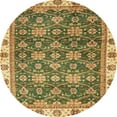 thumbnail image 1 of Ahgly Company Tapis d'Intérieur Ronds Abstraits Brun Rougeâtre de Style Oriental, 6 Pieds Rond, 1 of 6