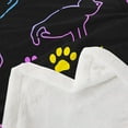 thumbnail image 4 of Kids Animal Sherpa Blanket Neon Cat Blanket for Girls Boys, Pink Purple Gradient Throw Blanket for Chair Teal Navy Ombre Fleece Blanket Cute Kawaii Plush Blanket Black Funny, 4 of 6