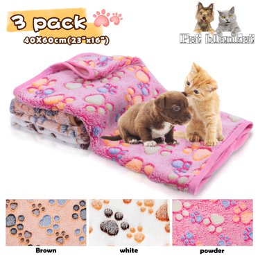 3-Pack Soft Fleece Pet Blankets – 20x30 Inch Coral Velvet For Dogs, Cats, Rabbits – Unbranded