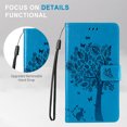 thumbnail image 5 of Compatible with Samsung Galaxy S24 FE Case Wallet Case with Magnetic Flip Kickstand Card Holder Slot with Wrist Strap Cute Butterfly Cat Embossed PU Leather Protective Phone Case,Blue, 5 of 8