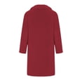 thumbnail image 7 of ITSAME Womens Fuzzy Fleece Long Coat Sherpa Lapel Collar Zip Up Winter Warm Comfy Outerwear Red Size M, 7 of 7