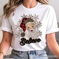 thumbnail image 2 of Believe Santa Buffalo Plaid T‑Shirt, Retro Christmas Tee, 2 of 6