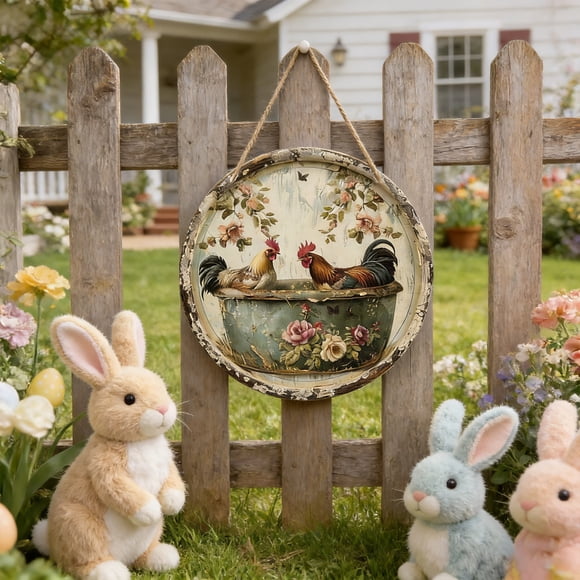 Placas de madera de Pascua adecuadas para decoraciones interiores y exteriores del hogar colgantes de madera