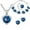 Blue, variant on Pompotops Heart Necklace for Women Fashion Crystal Sliver Heart Necklace Earrings Ring Bracelet Four Piece Set Valentine's Day Gift White