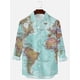 thumbnail image 1 of Camisa de hombre Camisa gráfica Mapa Camisa con botones Estampado 3D Exterior Calle Manga larga Ropa de calle Diseñador de moda vintage Retro, 1 of 6