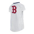 thumbnail image 3 of Girls Youth New Era White Boston Red Sox Pinstripe V-Neck T-Shirt, 3 of 3