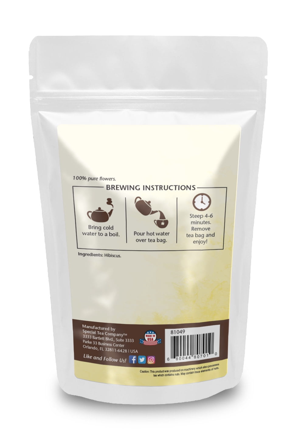 Special Tea Hibiscus Flowers Herbal Tea, 20 Tea Bags