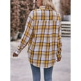 thumbnail image 7 of Wassery Women Plaid Shirts Long Sleeve Turn-Down Collar Button Down Tie Knot Blouses Spring Fall Casual Loose Tops Streetwear, 7 of 7