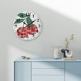 thumbnail image 4 of YILUYINQING 10-Inch Wooden Wall Clock with Cherries Green Leaf Print, Wall Decor for Living Room - Battery Operated, Perfect for Home Decoration and Gifting 10x10in, 4 of 8