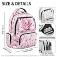 thumbnail image 6 of HUIACONG Cute Pink Axolotl Guitar Print School Backpack for Teens Girls Age 7-18 Multi Pocket Water Resistant Bookbag Adjustable Padded Straps Lightweight Durable for School Travel Daily Use, 6 of 7