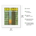 thumbnail image 2 of Chicago USA - Lake Shore Drive Mies Buildings Twin Towers - United Air Lines - Vintage Airline Travel Poster by Stan Galli c.1955 - Fine Art Rolled Canvas Print 11in x 14in, 2 of 4