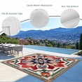 thumbnail image 5 of 4' x 6' Outdoor Rug, Abstract Flower, Outdoor Washable Rug Large Floor Carpet, Geometric Boho Traditional Oriental Tribal Non Shedding Area Rug for Outside Patio RV Porch Deck Balcony Camping, 5 of 9