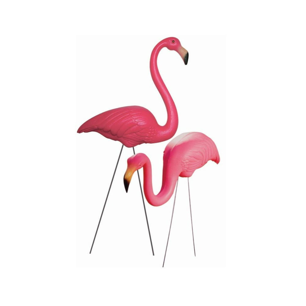 PMU Pink Flamingos Lawn and Yard Decoration, Classic Garden and Patio