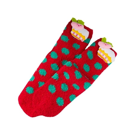 

BELLZELY Christmas Socks Clearance Ladies Christmas Non-Slip Socks Home Floor Socks Coral Fleece Warm Parent-child Socks