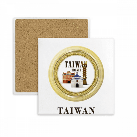 

Logo Taiwan Attractions Building Square Coaster Cup Mat Mug Subplate Holder Insulation Stone