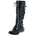 thumbnail image 3 of Mango 27 Womens Knee High Buckle Riding Boots,Black,5.5, 3 of 4